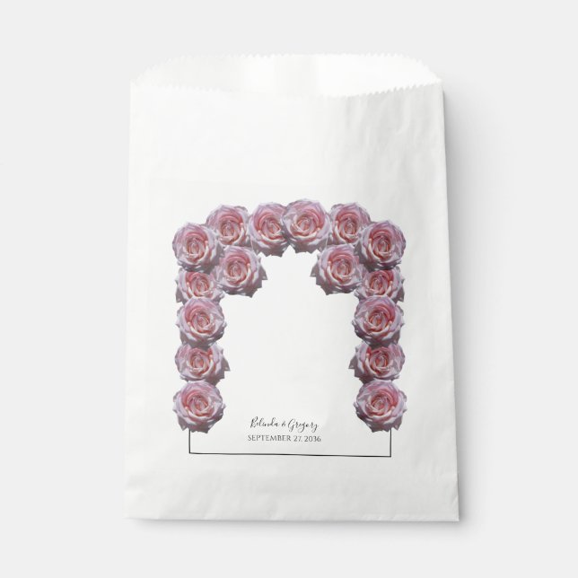 Light Pink Roses Wedding  Favor Bag (Front)