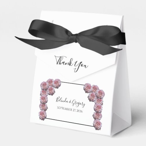 Light Pink Roses Wedding  Favor Boxes