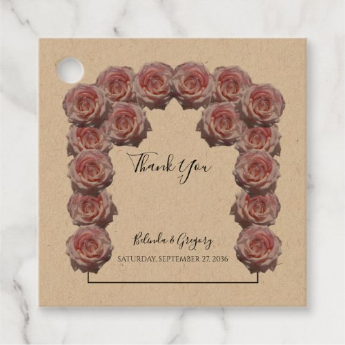 Light Pink Roses Wedding Gift Favor Tags