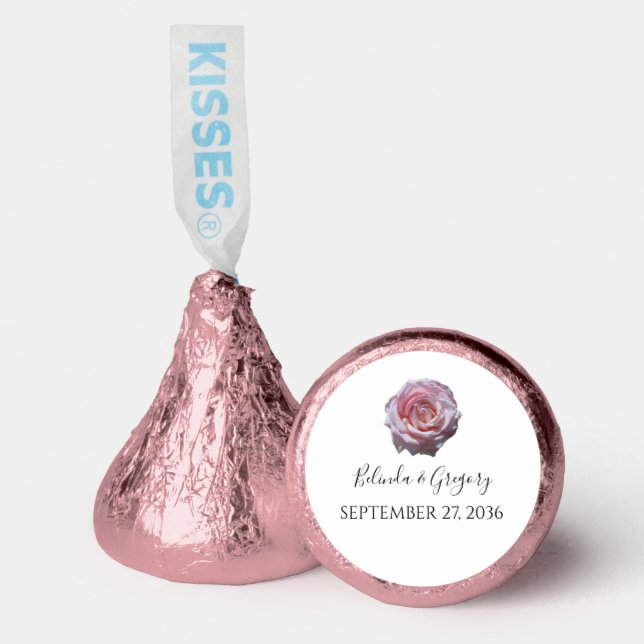 Light Pink Roses Wedding Hershey®'s Kisses® (Front)
