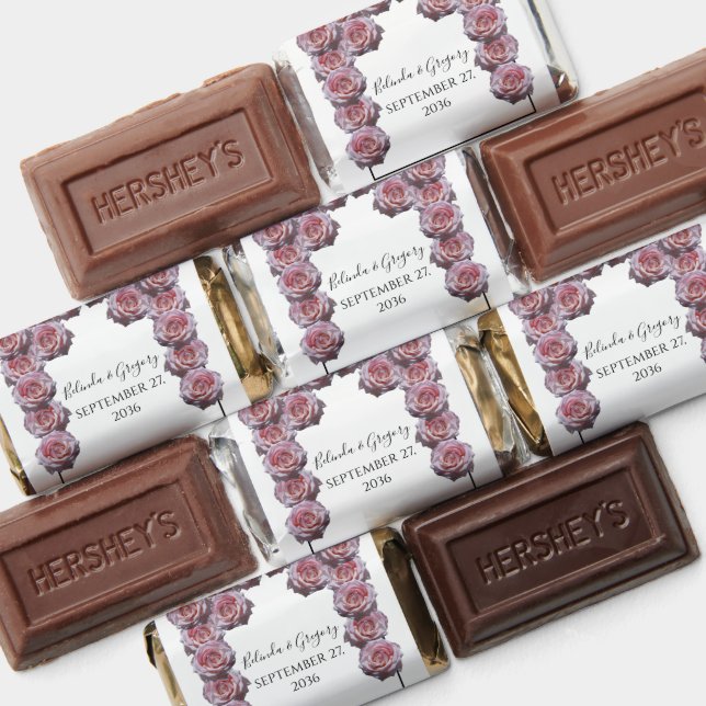 Light Pink Roses Wedding  Hershey's Miniatures (Assorted)