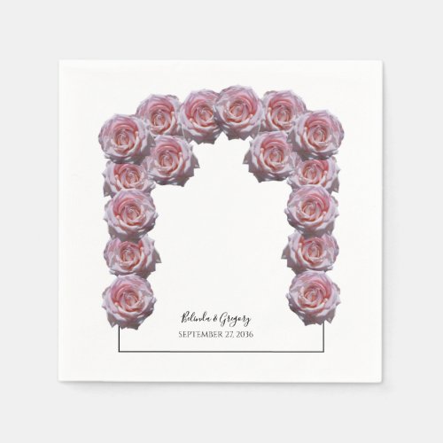 Light Pink Roses Wedding Napkins