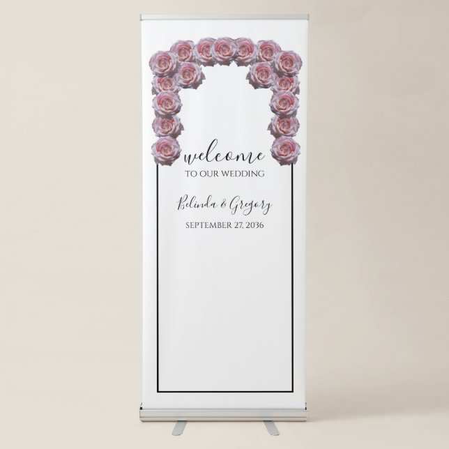 Light Pink Roses Wedding Welcome Sign (Front)