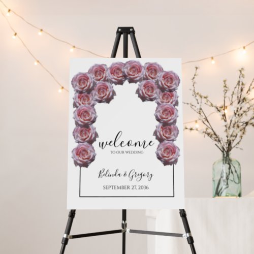Light Pink Roses Wedding Welcome Sign
