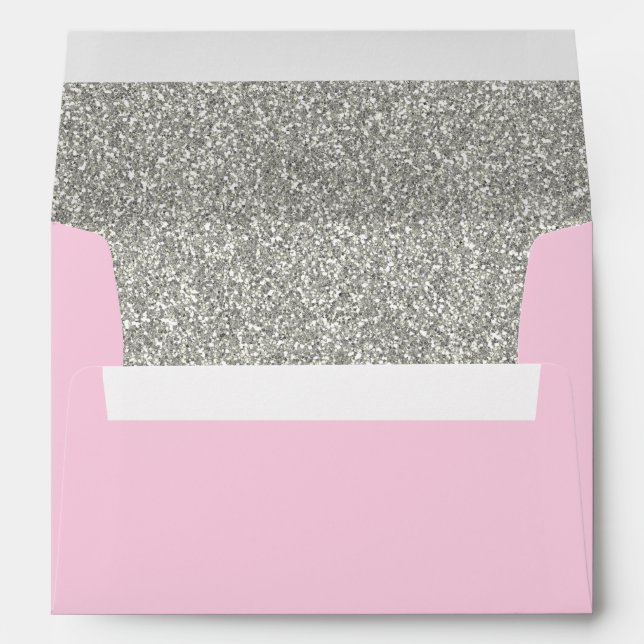 Light Pink & Silver Envelope | A7 Size | 5x7 Card (Back (Bottom))