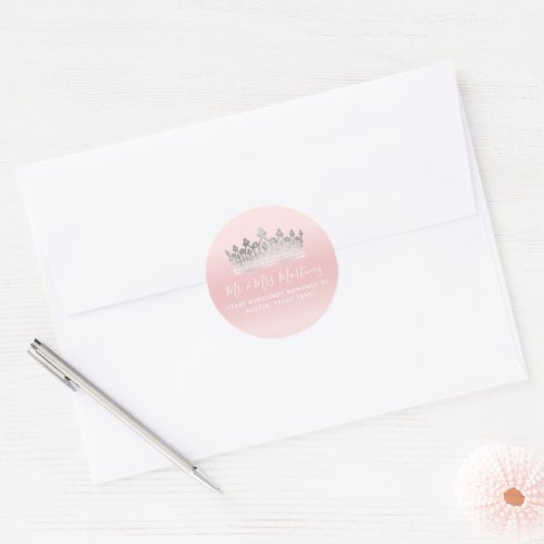 Light Pink Silver Return Address Envelope Seals