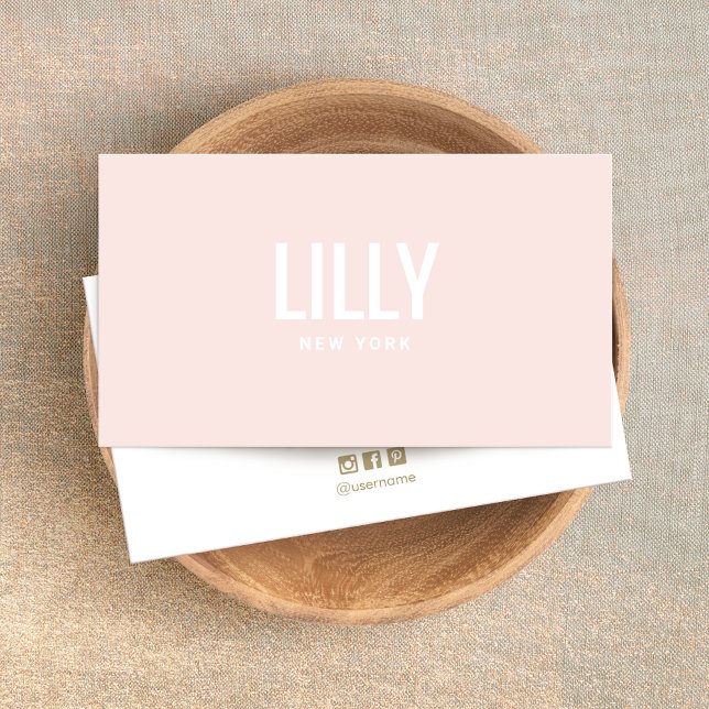 Light Pink Simple Modern  Professional Business Card (Creator Uploaded)