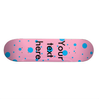 Light pink sky blue tiny and big polka dots skateboard deck