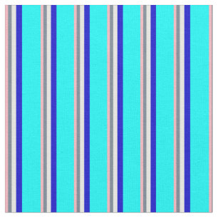 Light Pink, Slate Gray, White, Blue & Cyan Colored Fabric