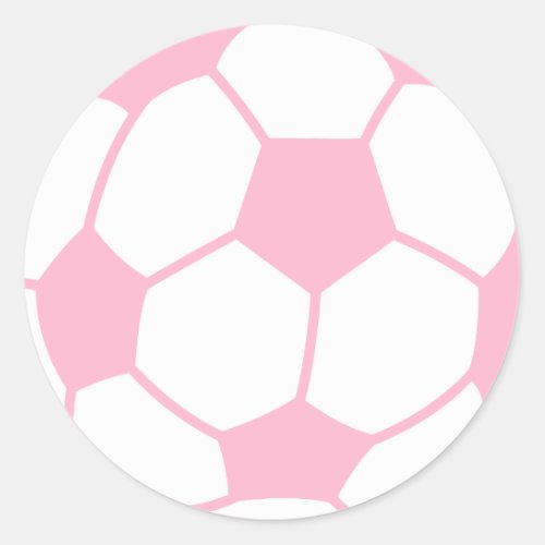 Light Pink Soccer Ball Classic Round Sticker