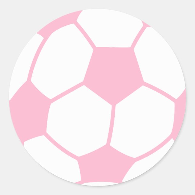Light Pink Soccer Ball Classic Round Sticker (Front)