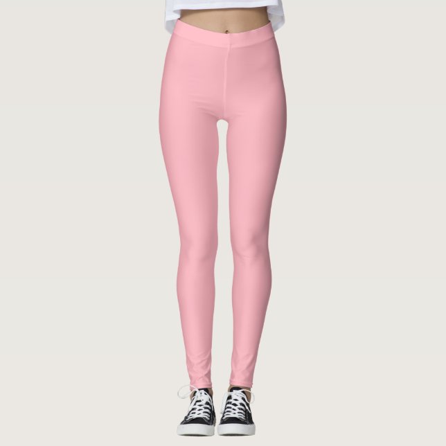 Light Pink Solid Color Leggings (Front)