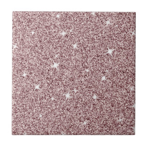 Light Pink Sparkle Star Cute Girly Glitter Pattern Ceramic Tile