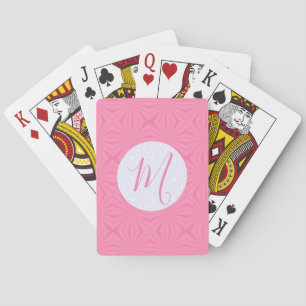 Light Pink Squiggly Squares Classic Poker Cards