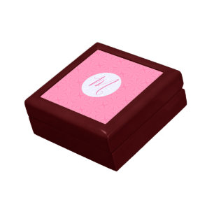 Light Pink Squiggly Squares Personalized Initial Gift Box