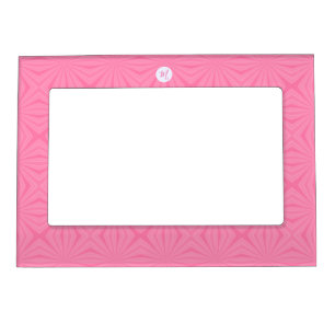 Light Pink Squiggly Squares Personalized Initial Magnetic Frame