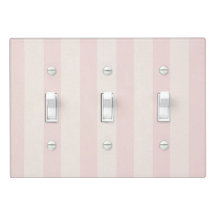 Light Pink Stripe Triple Light Switch Cover