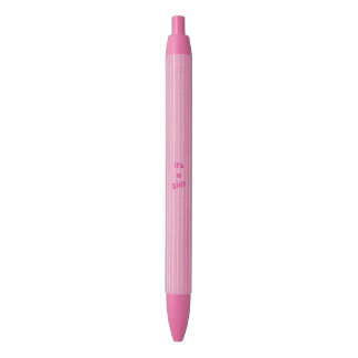 Light pink stripes It's a girl announcement pens