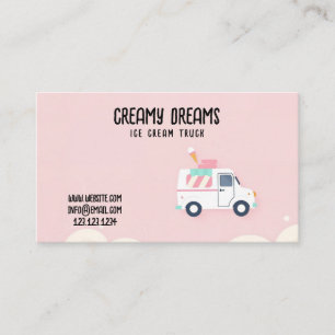 Light Pink Sweet Ride Ice Cream Van Business Card