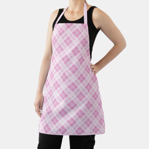 Light pink tartan Christmas holidays pattern Apron