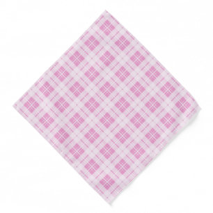 Light pink tartan Christmas holidays pattern Bandana