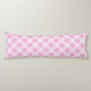 Light pink tartan Christmas holidays pattern Body Pillow