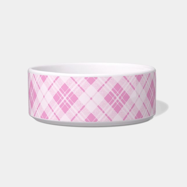 Light pink tartan Christmas holidays pattern Bowl (Front)