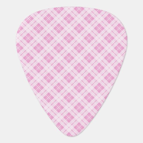 Light pink tartan Christmas holidays pattern Guitar Pick