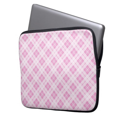 Light pink tartan Christmas holidays pattern Laptop Sleeve