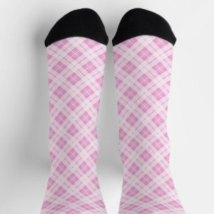 Light pink tartan Christmas holidays pattern Socks