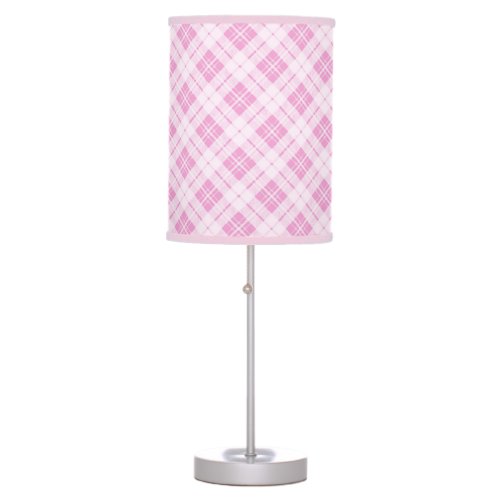 Light pink tartan Christmas holidays pattern Table Lamp