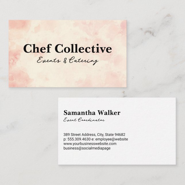 Light Pink Texture Background Business Card (Front/Back)