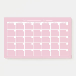 Light Pink Undated Calendar Post-it Notes
