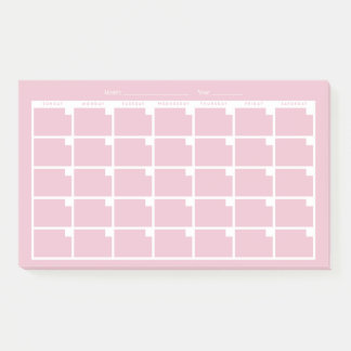 Light Pink Undated Calendar Post-it Notes
