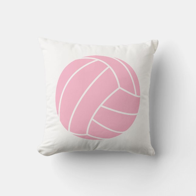 Light Pink Volleyball Throw Pillow (Front)