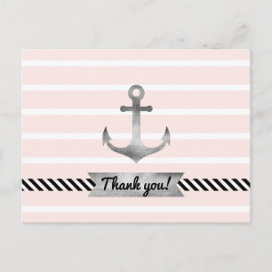 Light Pink Watercolor Anchor Personalized Text Postcard