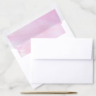 Light pink watercolor  brush strokes wedding envelope liner