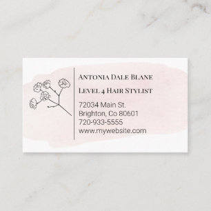 Light Pink Watercolor Business Card