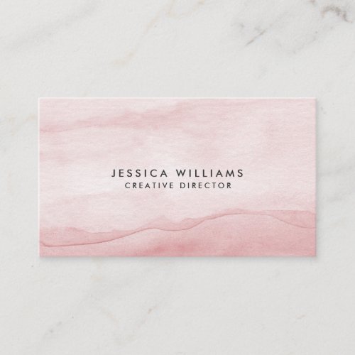 Light Pink Watercolor Ombre Elegant Business Card
