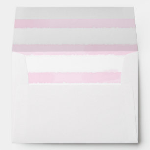 Light Pink Watercolor Striped Liner Envelope