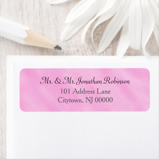 Light Pink Watercolor Wedding Label (Insitu)