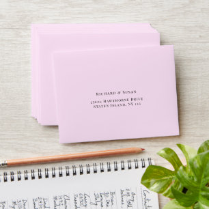 Light Pink Wedding RSVP Envelope 