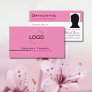 Light Pink White with Logo & Photo Professional Business Card
