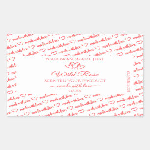 Light Pink White Words Cloud Product Labels Hearts