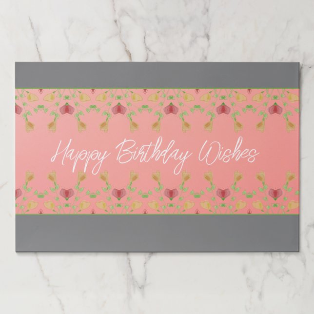 Light Pink With Floral Paper Placemats (Front)
