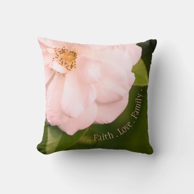 Light Pink With Green Decorator  Throw Pillow (Front)