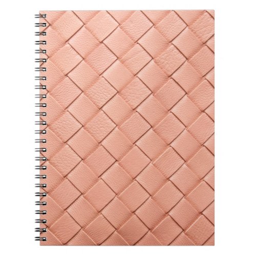 Light pink woven leather texture notebook