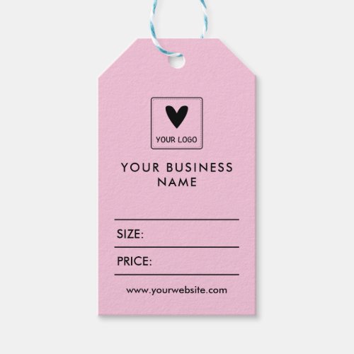 Light Pink Your Logo Social Media Price Gift Tags