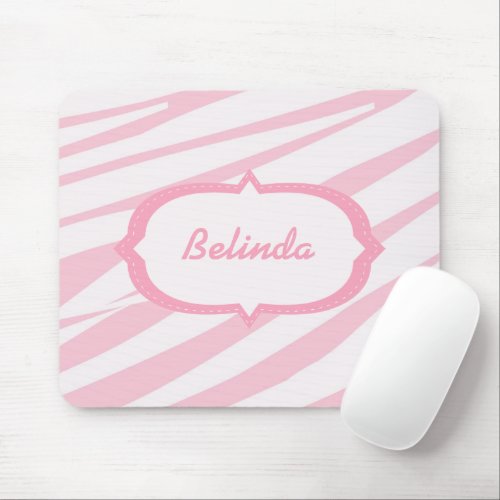 Light Pink Zebra Pattern Mousepad