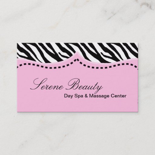 Customizable Light Pink Zebra Print Animal Patter Business Card